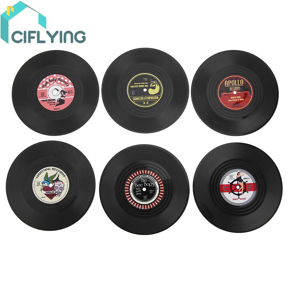 ciflying-retro-record-coasters-for-drinks-vinyl-record-disk-coasters-colorful-vinyl-disk-coasters-prevent