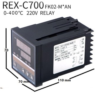 " สินค้าพร้อมส่ง ในไทย " เครื่องควบคุมอุณหภูมิดิจิตอล REX-C700FK02-M*AN 0-400 C  K Type Relay Output 220VAC