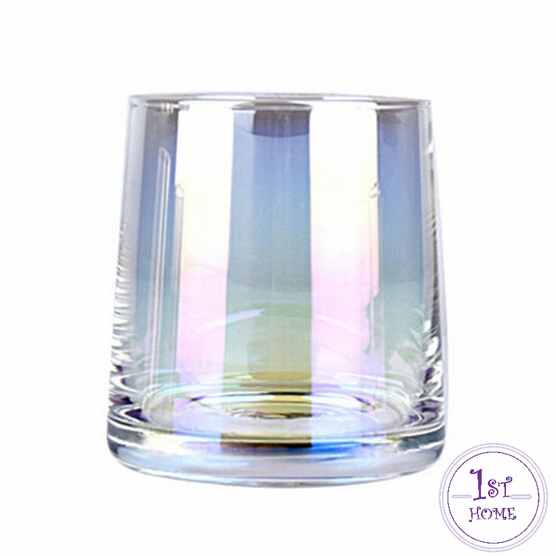 ถ้วยแก้ว-สั้นสีโฮโลแกรม-พร้อมส่ง-แก้วสีรุ้ง-ของขวัญวันเกิด-glass-cup