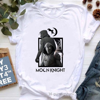 เสื้อยืดแขนสั้น พิมพ์ลายภาพยนตร์ Marvel Moon Knight Marc Spector Khonsu 90s สําหรับผู้หญิง 2022