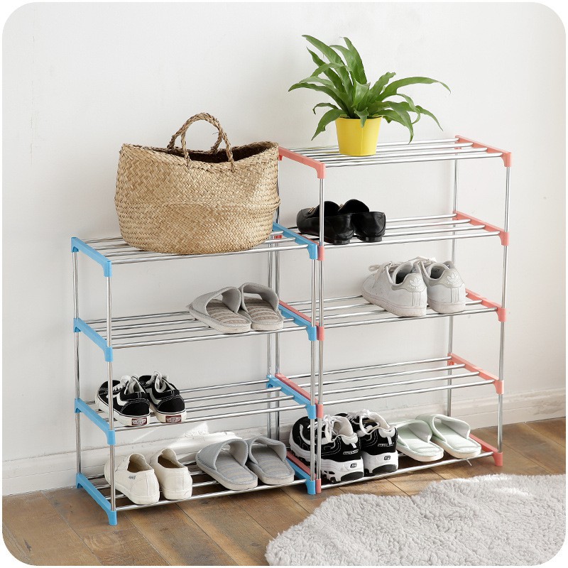 ภาพหน้าปกสินค้าชั้นวางรองเท้า ชั้นเก็บรองเท้า ชั้นวางรองเท้าสแตนเลส Shoe Rack ที่วางรองเท้า 3/4/5ชั้น มีให้เลือก 3 แบบ