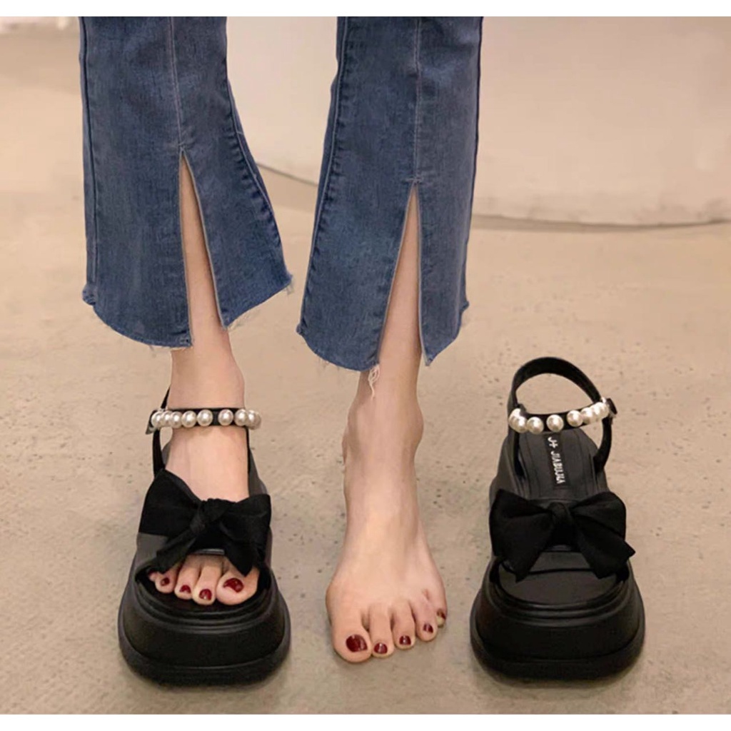 one-for-all-พร้อมส่งจากไทย-ฮิตที่สุด-รุ่น-tx369-รองเท้าส้มสุงการออกแบบโบว์-สูง-5-5-cm-รองเท้าแฟชั่นผู้หญิง-สไตล์เกาหลี-ง