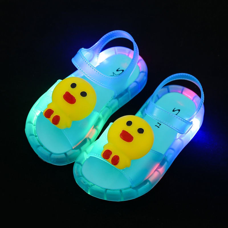 โปรโมชั่นร้านค้าใหม่-led-light-kids-slippers-sandals-cartoon