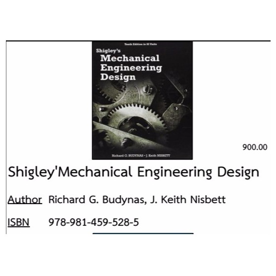 /Shigley' Mechanical Engineering Design | Shopee Thailand
