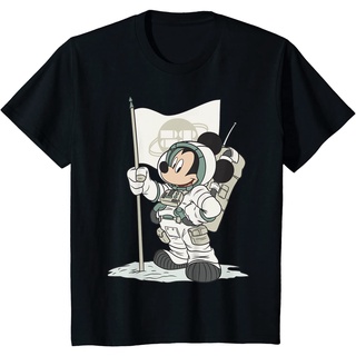 เสื้อยืดผ้าฝ้ายพรีเมี่ยม เสื้อยืด พิมพ์ลาย Disney Mickey Mouse นักบินอวกาศ