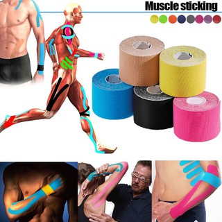 ภาพหน้าปกสินค้าเทปบำบัด เทปพันกล้ามเนื้อ muscle tape Kinesiology tape กว้าง 2.5 cm. ยาว 5 เมตร /พร้อมส่ง ขนาด 2.5cm*5m#Kinesiology tape #เทปพันกล้ามเนื้อ #เทป ที่เกี่ยวข้อง