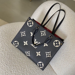 พรี LV louis vuitton M45607 Onthego tote กระเป๋าถือหนังแท้กระเป๋าหิ้วกระเป๋าแฟชั่นแบรนด์เนน กระเป๋าหิ้ว