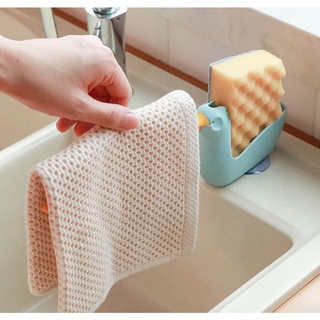 ที่วางฟองน้ำ ที่เก็บฟองน้ำล้างจาน ที่แขวนผ้าเช็ดมือ เป็ดวางฟองน้ำหมุนได้ น่ารักมาก มี 3 สี