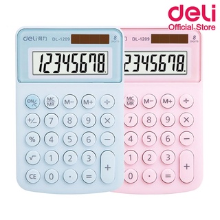 Deli 1209A Pocket Calculator เครื่องคิดเลขแบบพกพา รับประกันนาน 3 ปี เครื่องคิดเลข เครื่องคิดเลขสีพาสเทล อุปกรณ์สำนักงาน