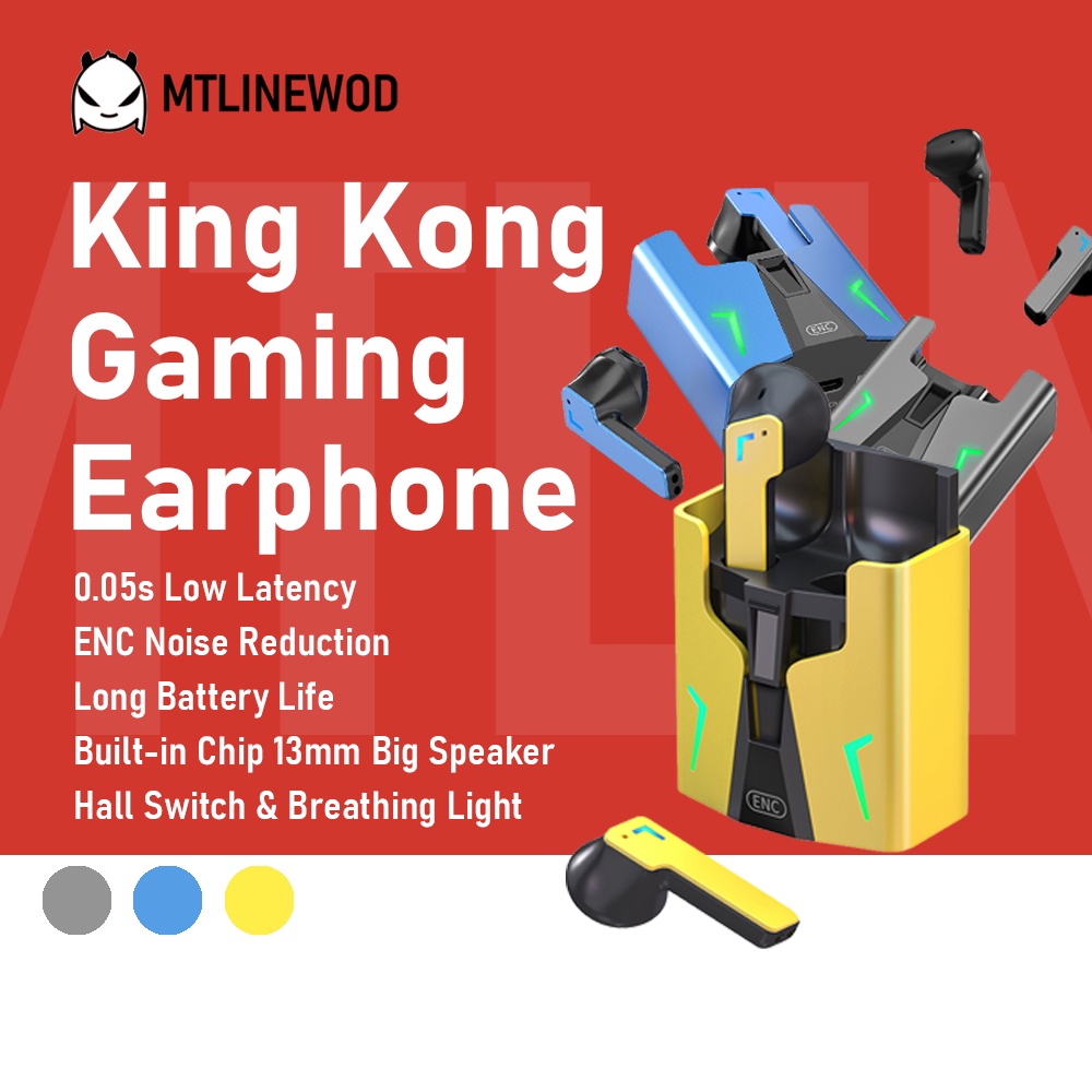 ภาพหน้าปกสินค้าKing Kong หูฟังเกมมิ่ง 0.05s ENC ลดเสียงรบกวน อายุการใช้งานแบตเตอรี่ยาวนาน ชิปในตัว ลําโพงขนาดใหญ่ 13 มม.