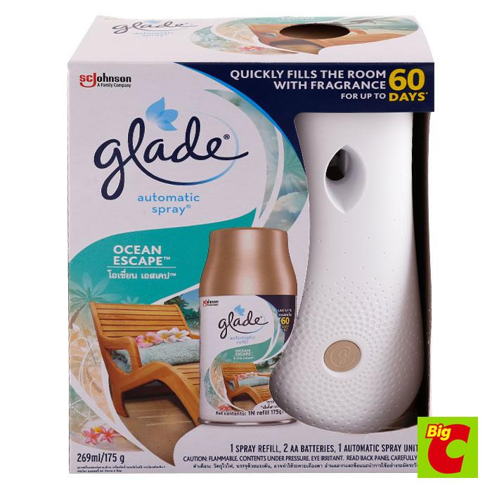 เกลด-ออโตเมติค-สเปรย์ปรับอากาศ-กลิ่นโอเชี่ยน-เอสเคป-175-ก-glade-automatic-air-freshener-spray-ocean-escape-scent-175-g