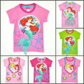 เสื้อยืดเด็ก Disney ดิสนีย์ พริ้นเซส แอเรียล ซินโดเรล่า (ลิขสิทธิ์แท้)