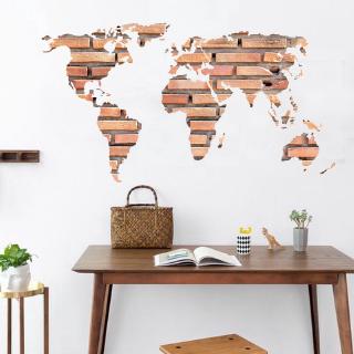 Simulation stone world map wall stickers background decoration sticker