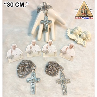 สร้อย สแตนเลส ไม้กางเขน นายชุมพาบาล จำลองแบบพระสันตะปาปาฟรานซิส PopeFrancis Cross พระคริสต์ กางเขน Jesus CrossNecklace