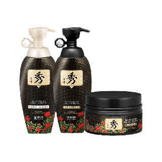 [ชุดสุดคุ้ม] แชมพูลดผมร่วง แทงกีโมรี สูตรดือแลซู Daeng Gi Meo Ri DLAESOO Shampoo + Treatment + Intensive Nourishing Pack ช่วยฟื้นบำรุงผมแห้งเสีย DDG400 - XL SET