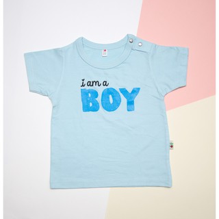 สินค้า PP-102 เสื้อเด็ก เสื้อเด็กเล็ก เสื้อยืด เสื้อสีฟ้า I am a BOY