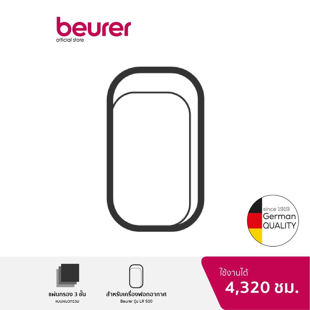 beurer-filter-for-air-purifier-lr-500-แผ่นกรองอากาศสำหรับเครื่องฟอกอากาศ-รุ่น-lr-500