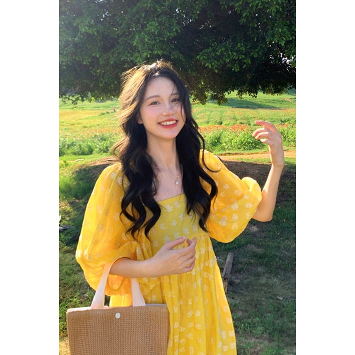 พร้อมส่ง-mellow-yellow-dress-มินิเดรสสั้น-มินิเดรสสั้นน้องเหลือง