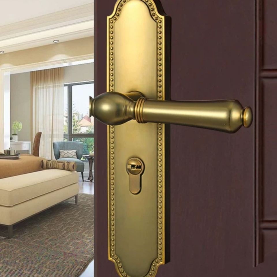 ห้องนอนล็อคประตูบ้านในร่มสากลล็อคประตูไม้เนื้อแข็งล็อคประตูแม่เหล็กปิดเสียงล็อคประตูทอง-โบราณล็อค-d6ip