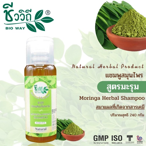 ชีววิถี-แชมพูสมุนไพรสูตรน้ำมันมะรุม-240-ml-รักษาเชื้อราบนหนังศีรษะ