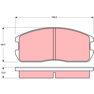 ผ้าดิสเบรคหน้า MITSUBISHI LANCER CHAMP I C11 C12 C15 1984-1988 C51 C52 C54 C61 C62 C64 C65 C77 1988-1992 GDB365 TRW