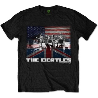 เสื้อยืดวงดนตรีเสื้อยืด พิมพ์ลาย The Beatles Live New in Washington 1964 สีดํา สําหรับผู้ชายall size