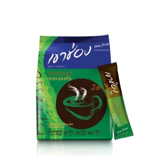(25 ซอง) Khao Shong 3in1 Coffee Mix Powder Espresso เขาช่อง กาแฟปรุงสำเร็จชนิดผง รสเอสเปรสโซ่  450 กรัม
