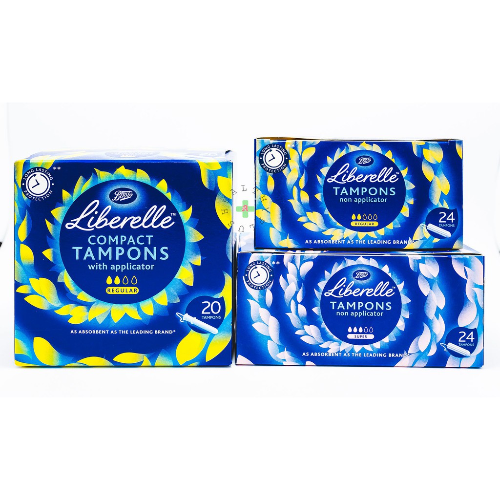 ผ้าอนามัยแบบสอด ยี่ห้อ บู๊ทส์ ลิเบอเรลล์ คอมแพ็ค แทมปอนส์ (Boots Liberelle compact tampons