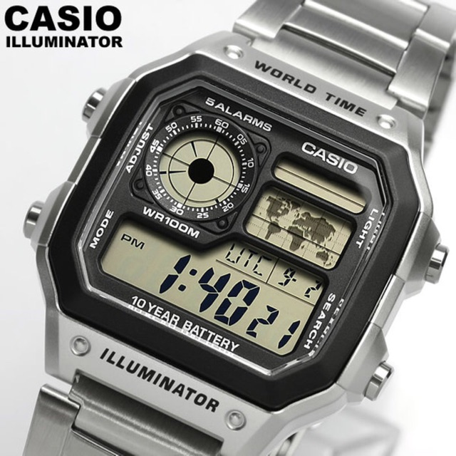 นาฬิกาข้อมือ-casio-standard-world-time-map-รุ่น-ae-1200whd-1a-นาฬิกาข้อมือผู้ชาย