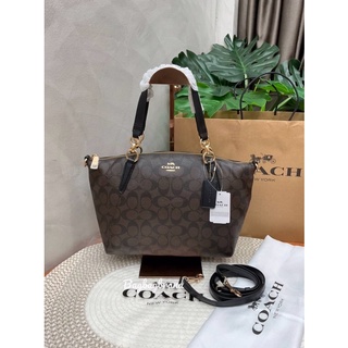 COACH SMALL KELSEY SATCHEL IN SIGNATURE CANVAS สินค้า coach factory outlet