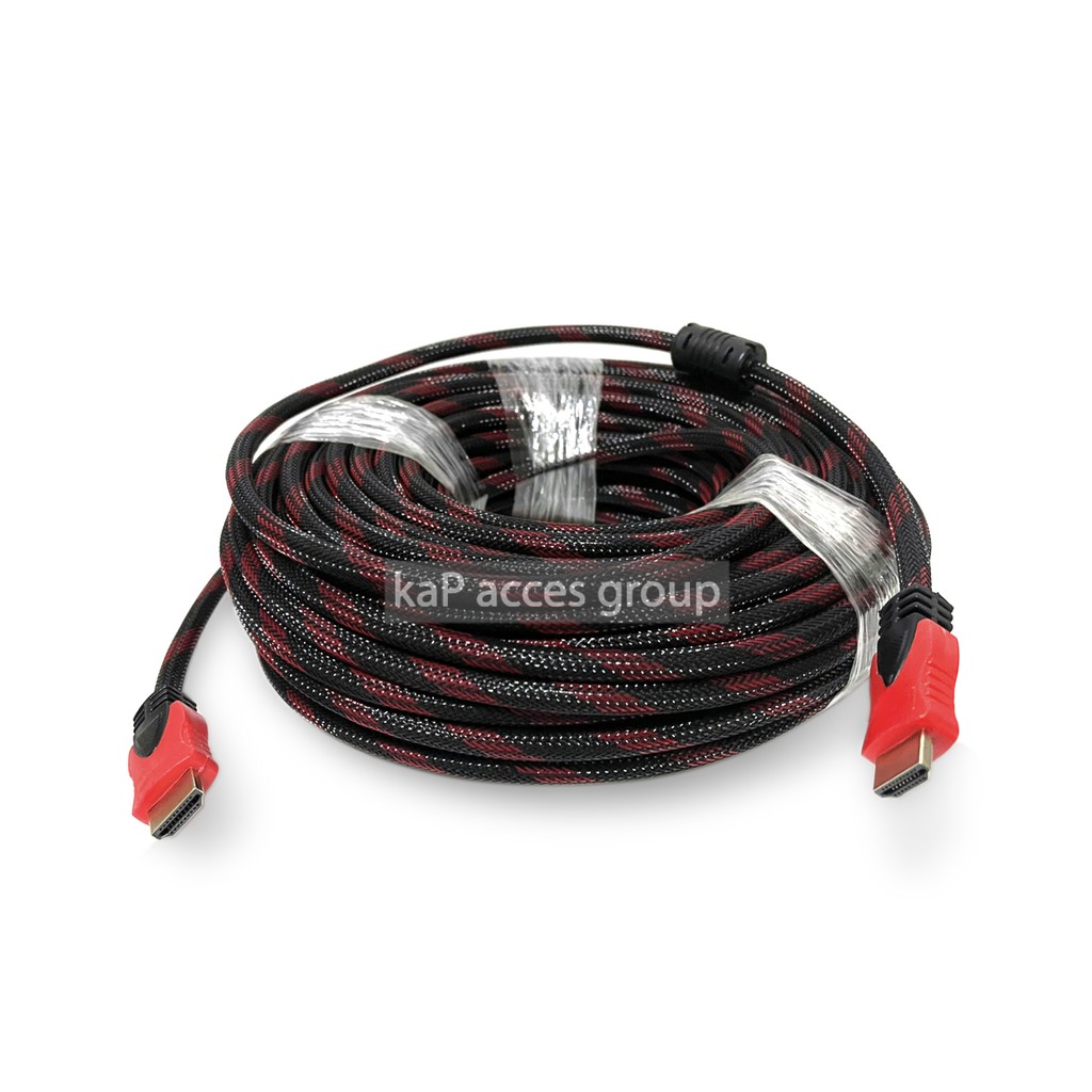 ภาพหน้าปกสินค้าสาย HDMI สายถัก สีแดง หัวทอง 15,20, 30เมตร ทีวี มินิเตอร์
