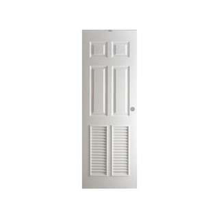 PARAZZO 70X200WH ML003 6-PANEL LOUV.DOOR ประตู UPVC PARAZZO ML003 70x200 ซม. สีขาว ประตูบานเปิด ประตูและวงกบ ประตูและหน้