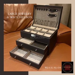 ภาพหน้าปกสินค้ากล่องใส่เครื่องประดับ 3 ชั้น Leather Jewelry and Watch Box 3 Layer ซึ่งคุณอาจชอบสินค้านี้