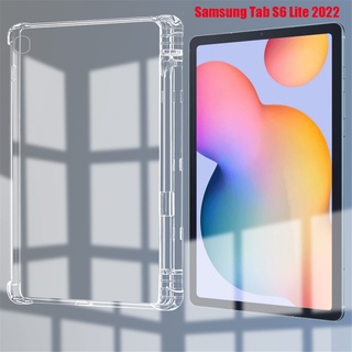 Samsung Galaxy Tab S6 Lite 2022 S8 S7 S6 A8 10.5 A7 10.4 A7 Lite A 8.0 2019 เคสใส พร้อมที่ใส่ดินสอ กันกระแทก ถุงลมนิรภัย TPU เคส