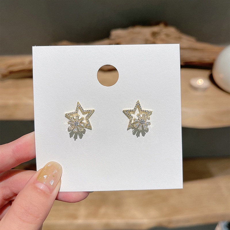 electroplating-925-silver-needle-flower-star-earrings-korea-dongdaemun-temperament-earrings-simple-earrings-women-for-gi