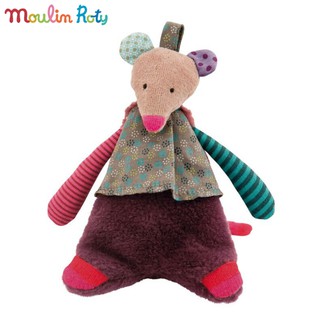 Moulin Roty ตุ๊กตากระเป๋าใส่เหรียญ กระเป๋าพวงกุญแจ 15cm. ออร์แกนิค Les Jolis หนู MR-629290