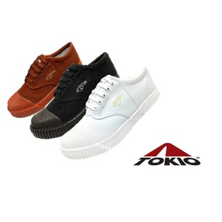 สินค้า รองเท้าผ้าใบนักเรียน รองเท้านักเรียน รองเท้าผ้าใบ รุ่น tokio สีดำ/น้ำตาล/ขาว