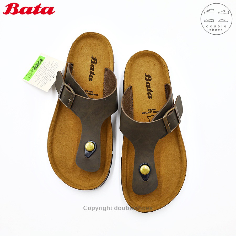 bata-รองเท้าแตะแบบหนีบ-หนังแท้-ทรงบริคเคน-พื้นยางแท้-ไซส์-5-10-รหัส-874-4054