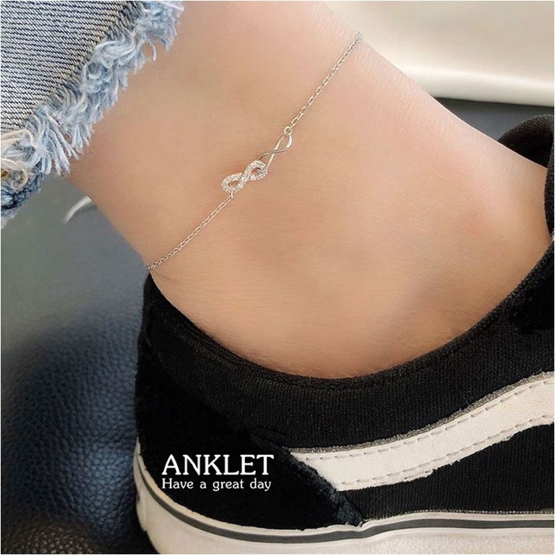 s925-anklet-8-สร้อยข้อเท้าเงินแท้-อินฟินิตี้-สวยน่ารัก-เรียบง่าย-ใส่สบาย-เป็นมิตรกับผิว