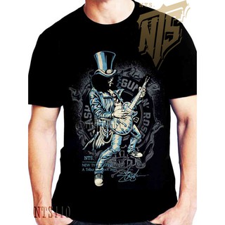 NTS​ 110 Slash Gun n Roses เสิ้อยืดดำ เสื้อยืดชาวร็อค เสื้อวง New Type System NTS Rock brand Sz. S M L XL XXL