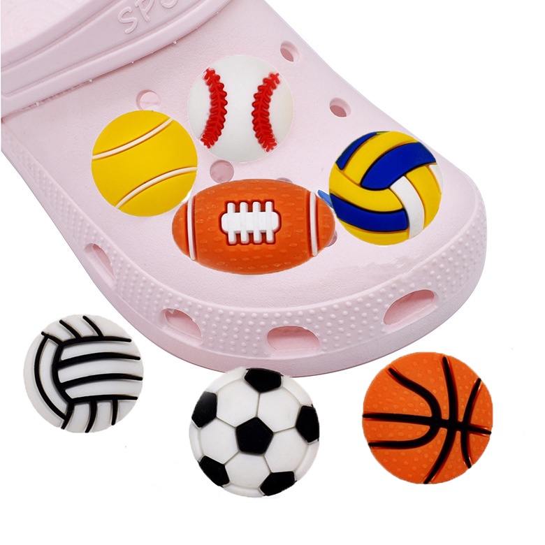 การ์ตูน-วอลเลย์บอล-เบสบอล-jibitz-บาสเก็ตบอล-จิบบิต-สําหรับถ้วย-รองเท้า-อุปกรณ์เสริมสําหรับผู้ชาย-เสน่ห์รองเท้า-หมุดตกแต่ง
