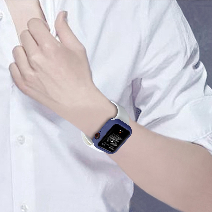 ภาพสินค้าเคสนาฬิกาข้อมือซิลิโคน อุปกรณ์เสริม สําหรับ Apple Watch Series Ultra 2 Ultra 9 8 7 6 SE 5 4 3 2 1 iWatch ขนาด 49 มม. 45 มม. 41 มม. 44 มม. 40 มม. 42 มม. 38 มม. จากร้าน mycover.th บน Shopee ภาพที่ 2