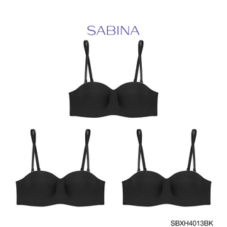 สินค้า Sabina ซาบีน่า เสื้อชั้นใน (Set 3 ชิ้น) มีโครง BODY BRA THE SERIES (เกาะอก) รุ่น Soft Doomm รหัส SBXH4013BK สีดำ