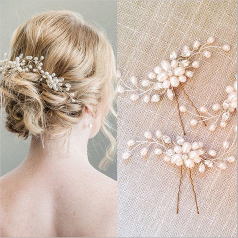New Vintage Wedding Bridal Pearl Flower Crystal Hair Pins Bridesmaid Clip Combs
