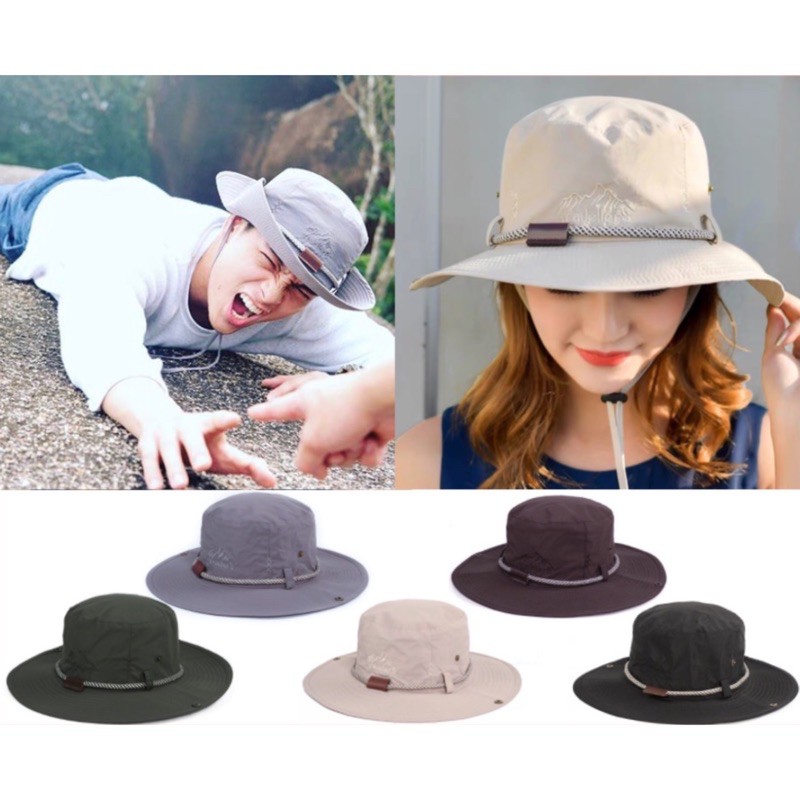 รูปภาพของ(XD) หมวกบักเก็ต หมวกเดินป่า หมวกกันแดด มีสายคล้องคอลองเช็คราคา