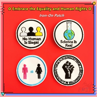 ♚ แผ่นแพทช์รีดร้อน ลาย Embrace The Equality and Human Rights ♚ แผ่นแพทช์รีดติดเสื้อ DIY 1 ชิ้น