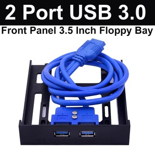 2 Port USB 3.0 Front Panel 20 Pin USB3.0 Hub Expansion Bay Adapter Plastic Bracket for PC Desktop 3.5 Inch Floppy Bay