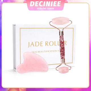 ของแท้ 100% ลูกกลิ้งหินหยก หินธรรมชาติ สีชมพู สีขาว สีเขียว สําหรับนวดกระชับสัดส่วน ดูแลผิวหน้า