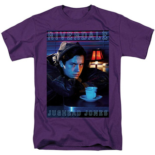 เสื้อยืดโอเวอร์ไซส์Riverdale เสื้อยืดแขนสั้นพิมพ์ลาย Jughead Jones Portrait สีม่วงS-5XL