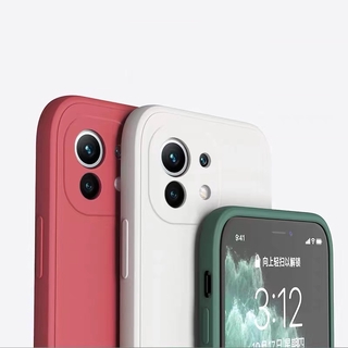 Xiaomi Mi 11 Lite Mi 11 Ultra เคส Case Brand New Straight Edge Liquid Silicone Matte Multicolor Phone Case เคสโทรศัพท Skin Touch Soft Back Cover